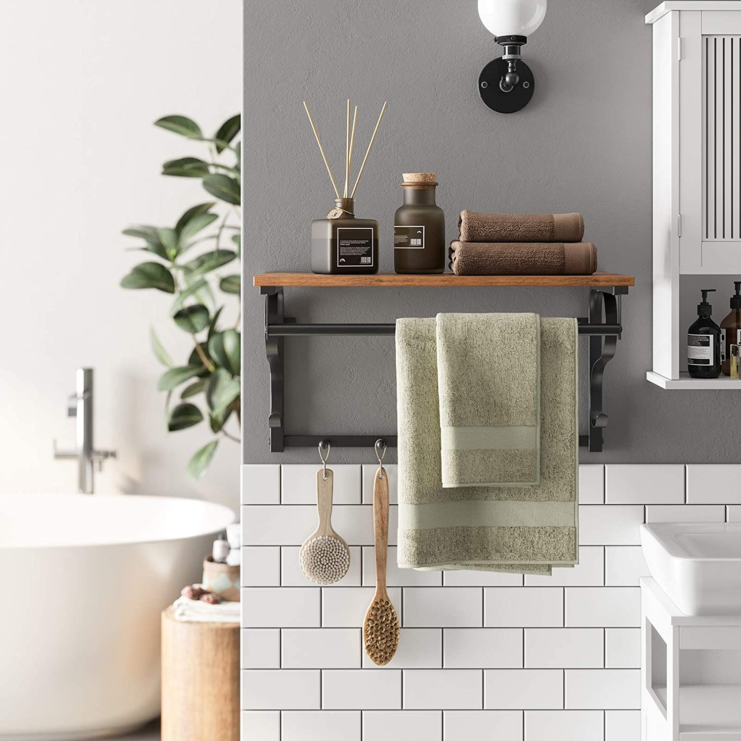 Portemanteau mural Aline - brun/noir - Image 9