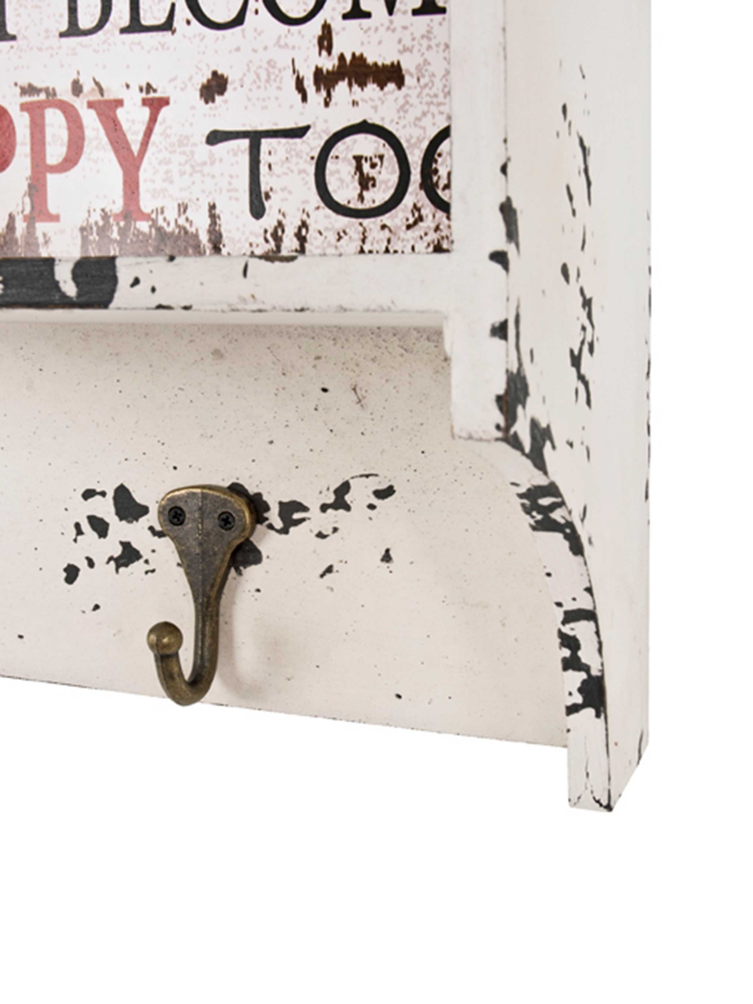 Portemanteau mural Raiden 76cm, 4 crochets - blanc/rouge - Image 2