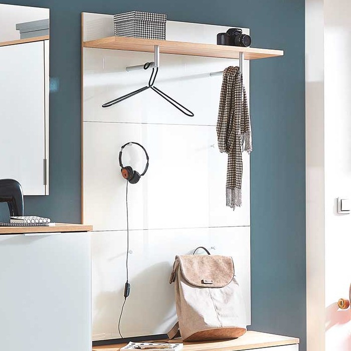 Portemanteau Tille H144 x L89cm - blanc/chêne - Image 1