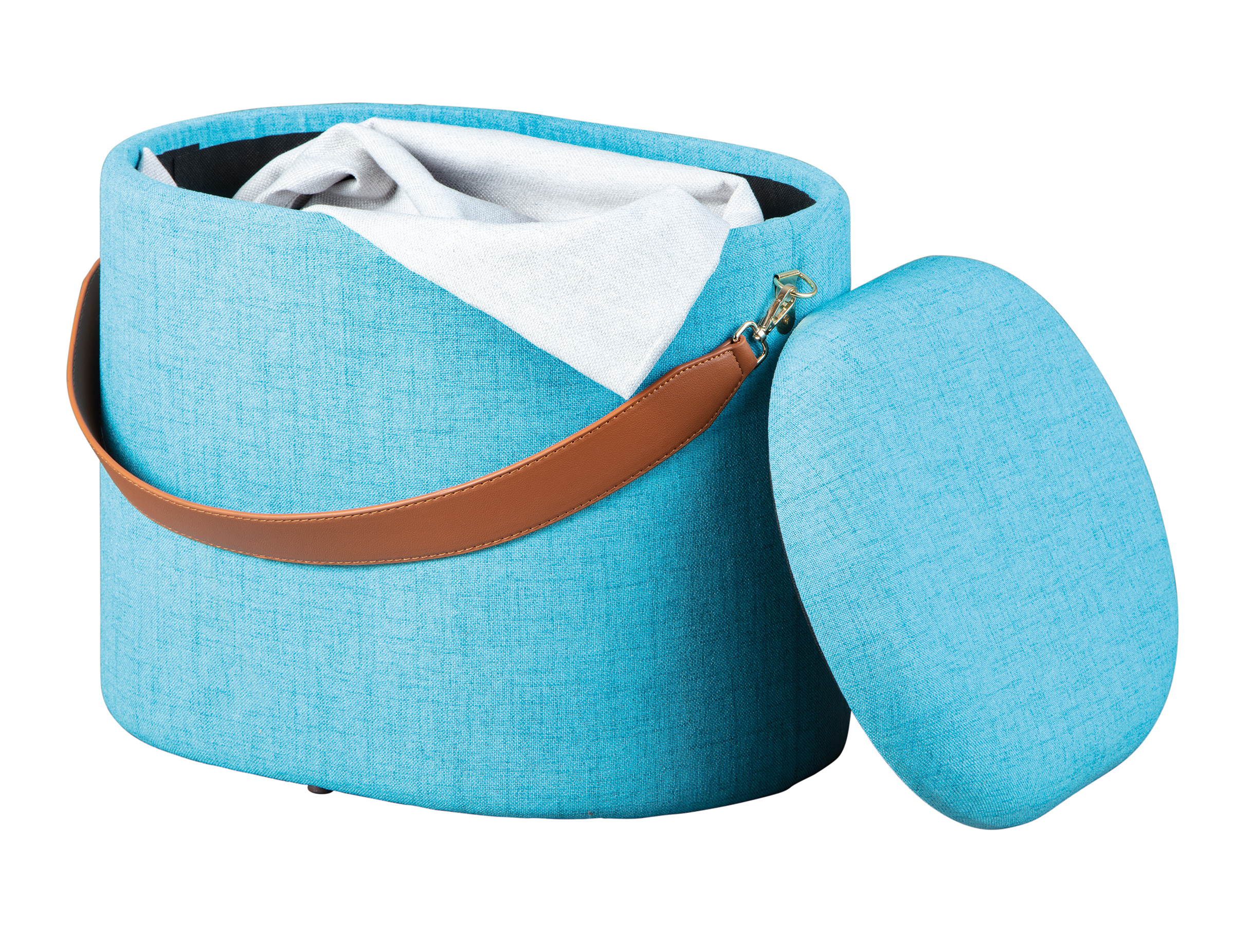 Pouf Dilia avec rangement - bleu - Image 6