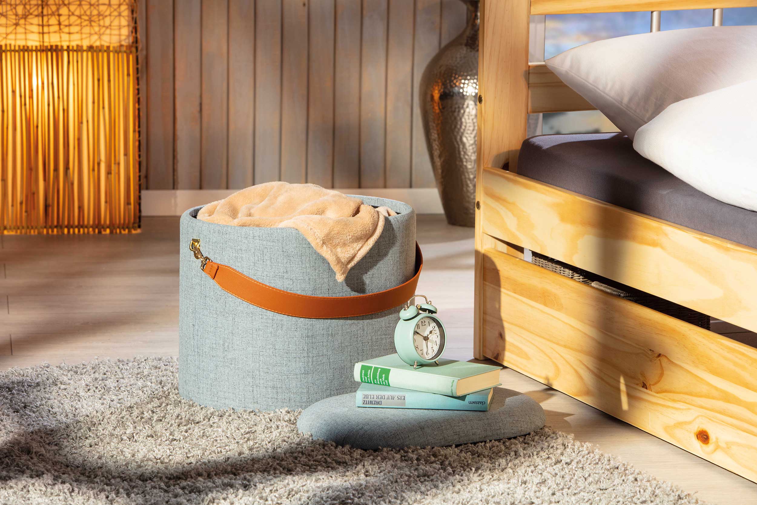 Pouf Dilia avec rangement - gris - Image 5