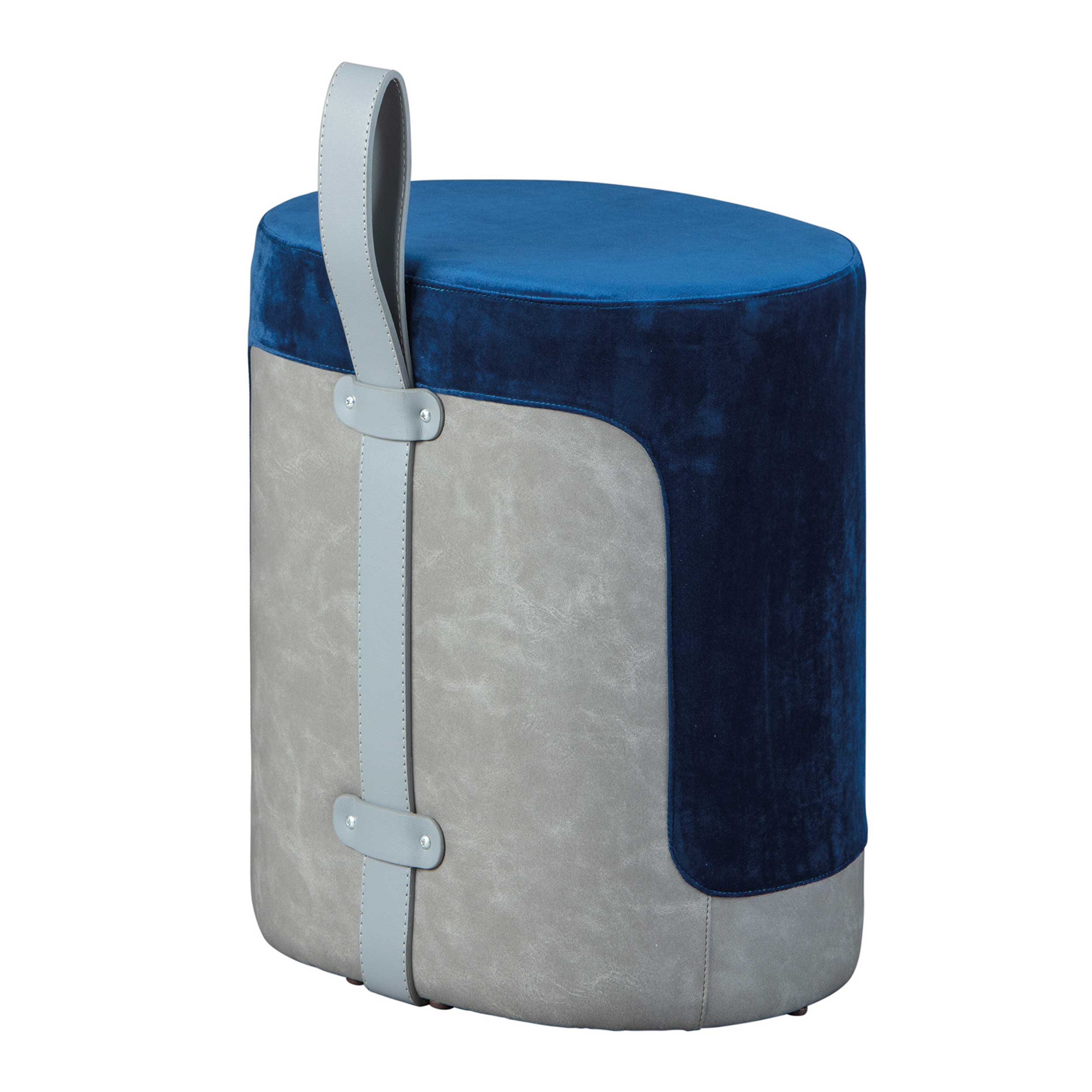 Pouf Osane velours - bleu - Image 4