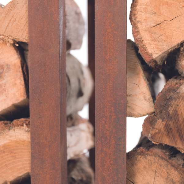 Range-bûches Elara 50x40x50cm acier - rouille - Image 3
