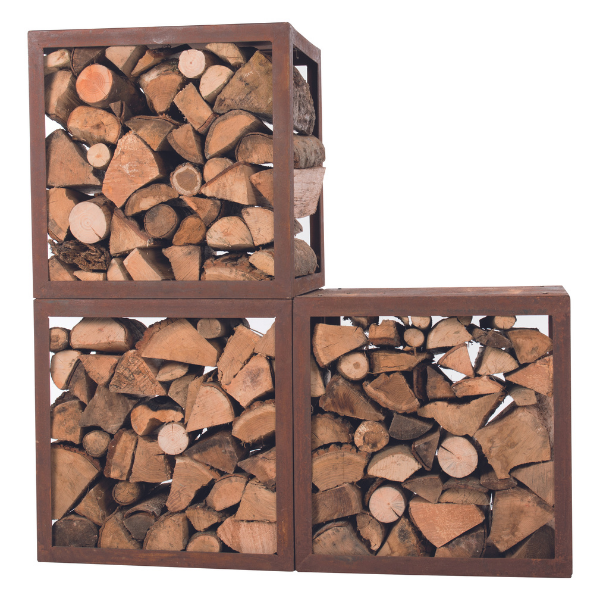 Range-bûches Elara 50x40x50cm acier - rouille - Image 6