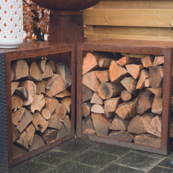 Range-bûches Elara 50x40x50cm acier - rouille - Image 7