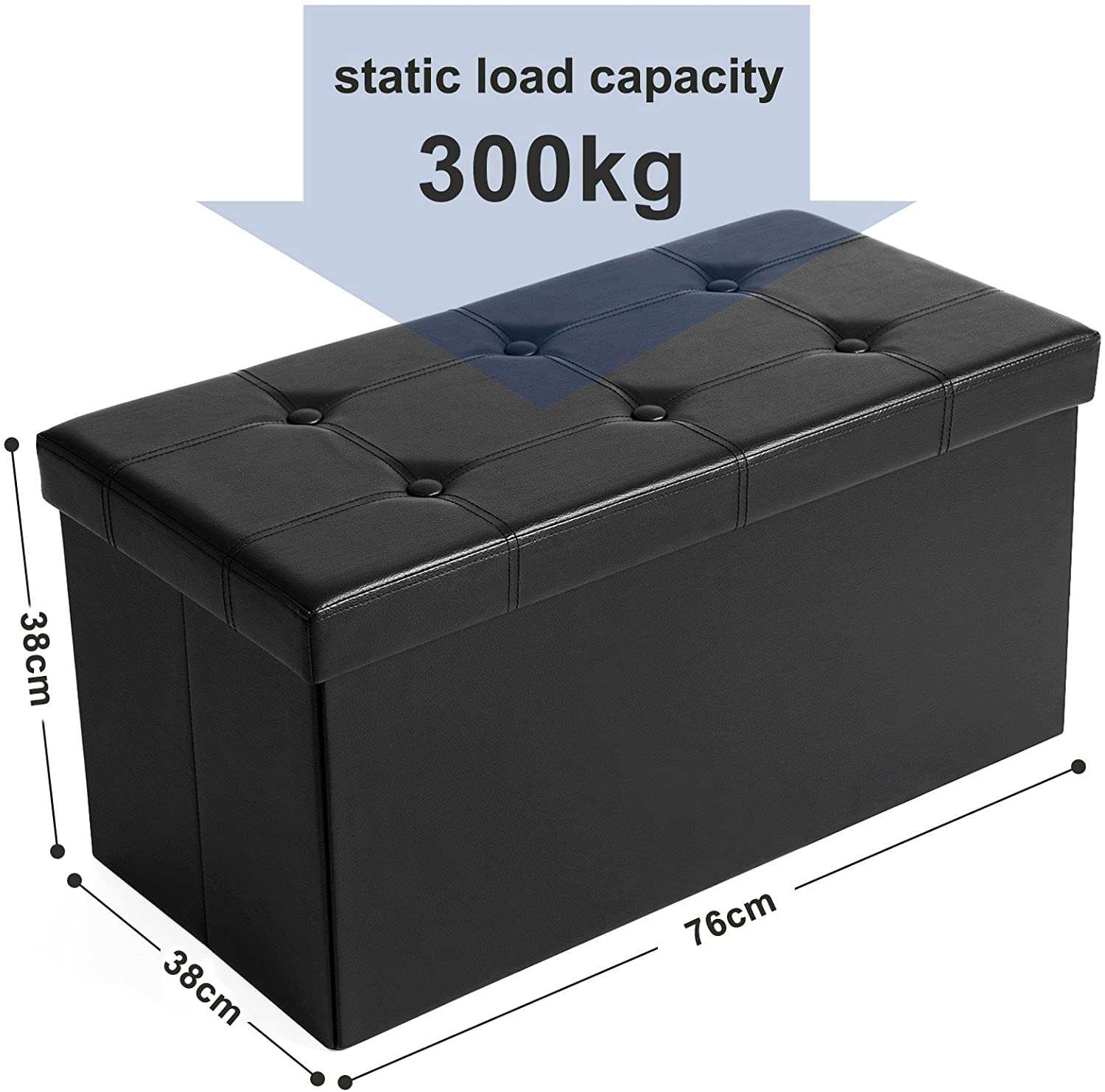 Repose-pieds Drey en similicuir - noir - Image 2