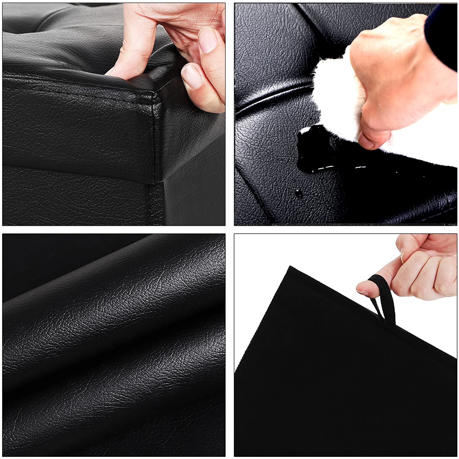 Repose-pieds Drey en similicuir - noir - Image 5