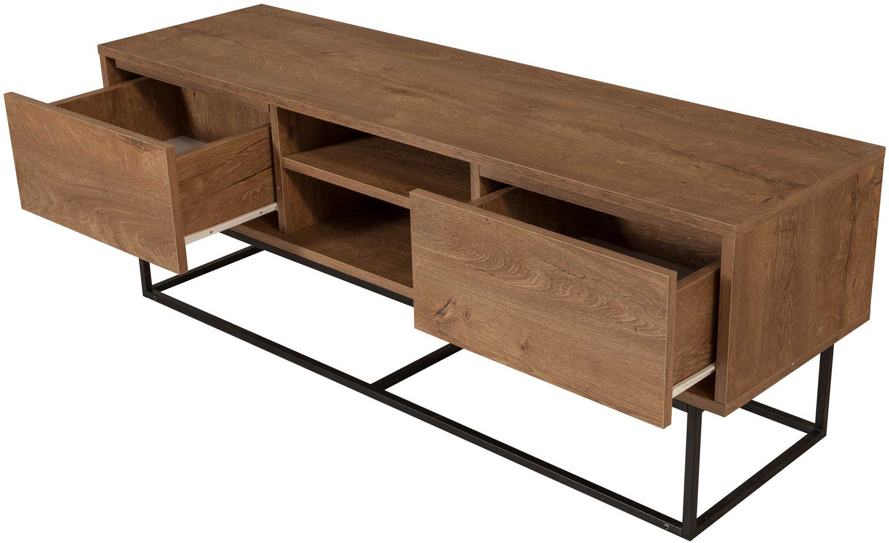 Rodez 140 Meuble TV | 100 % MÉLAMINE | Noyer, Noir - Image 5