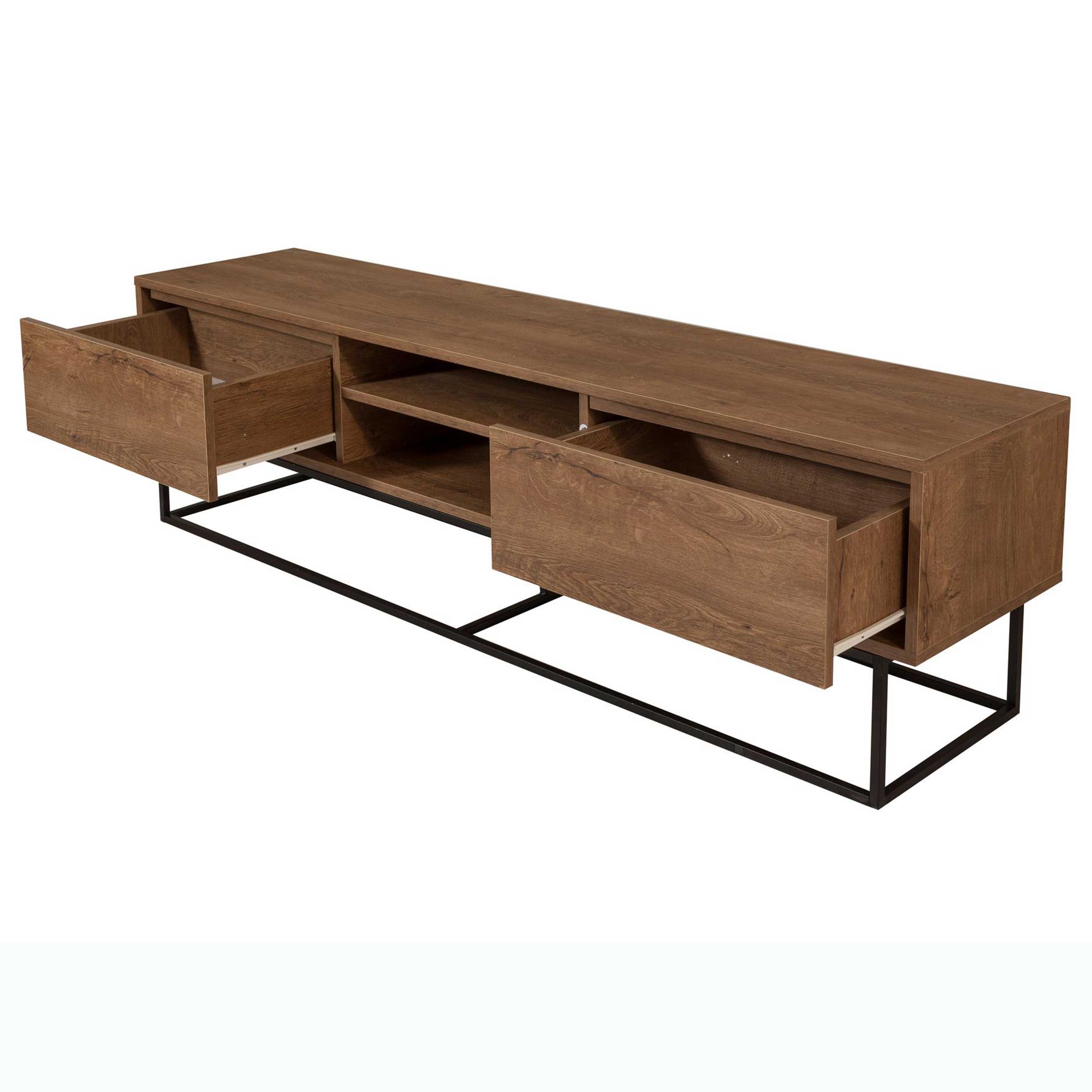 Rodez 180 Meuble TV | 100 % MÉLAMINE | Noyer, Noir - Image 4