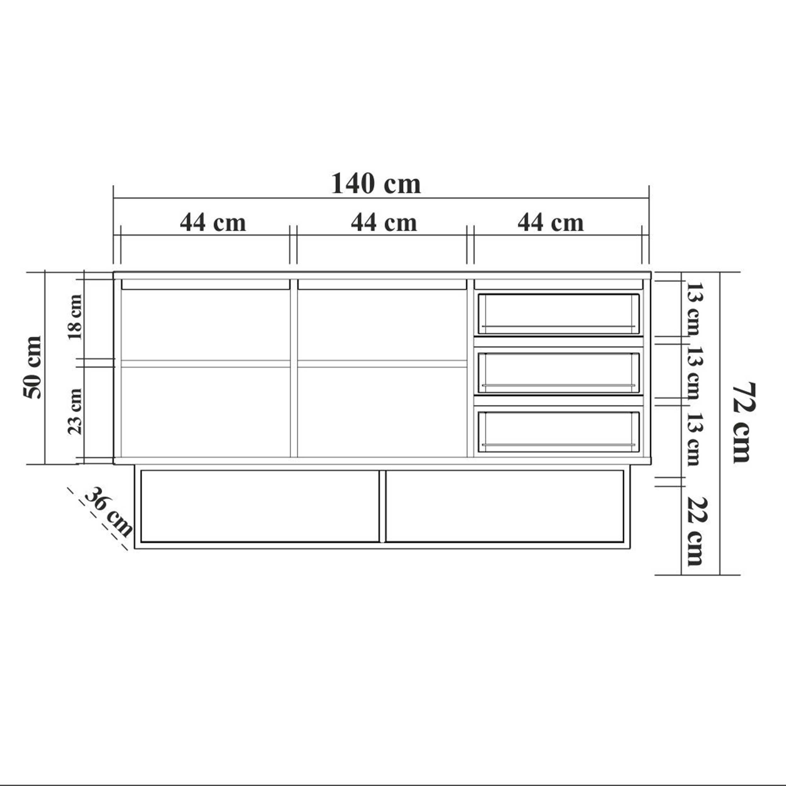 Ruba Console | 100 % MÉLAMINE | Noyer, Noir - Image 2