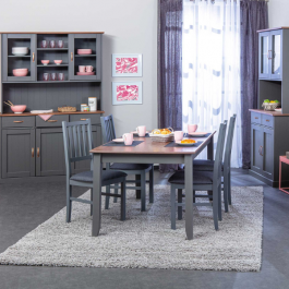 Salle à manger Cerci: table à manger, 2x vaisselier - gris