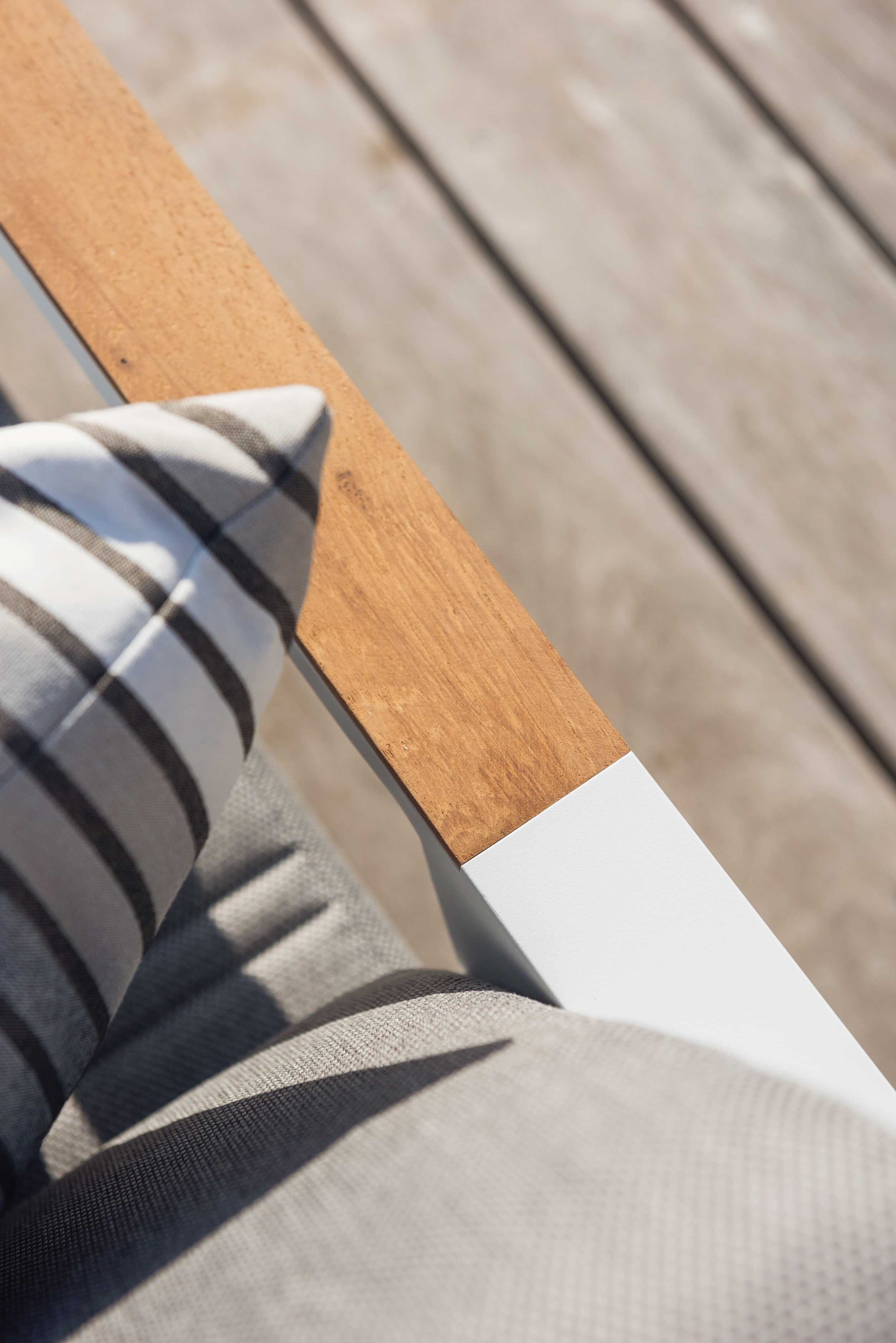 Salon de jardin Guadeloupe - blanc/teck - Image 5