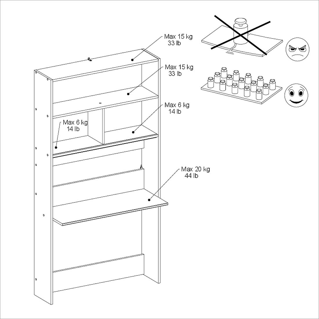 Secretaire Fina 105 cm - chêne - Image 2