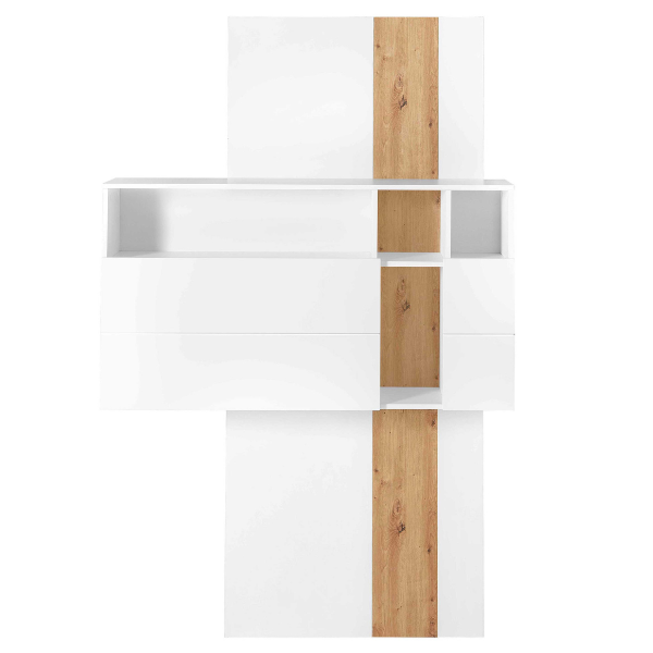 Secretaire Inovo 120cm 1 porte - blanc/chêne - Image 7