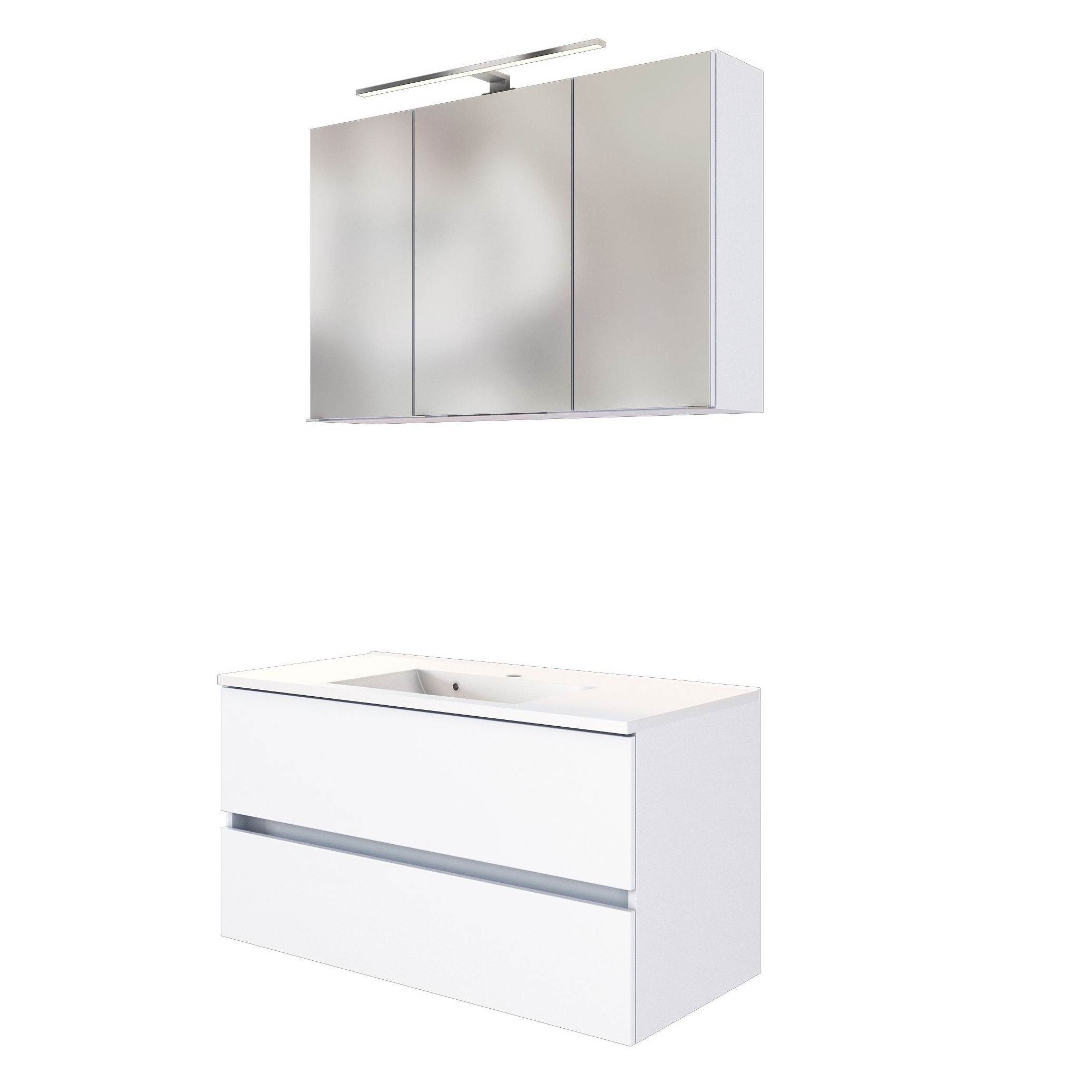 Set meuble lavabo Brama 100cm - blanc - Image 3