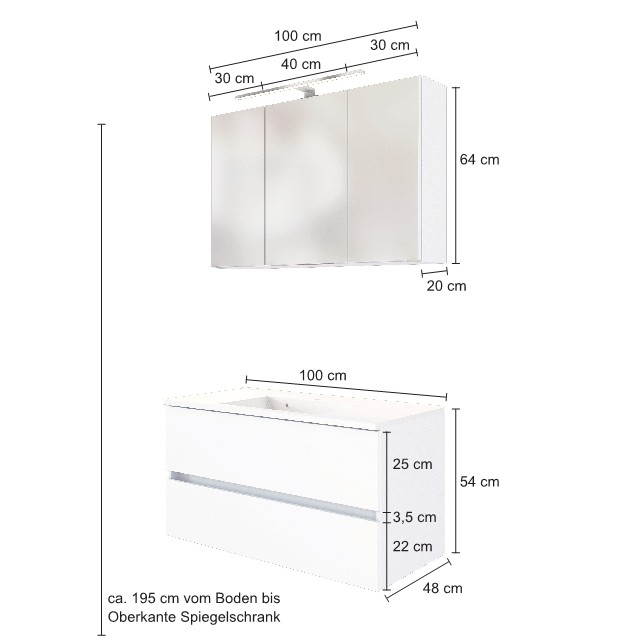 Set meuble lavabo Brama 100cm - chêne wotan - Image 5