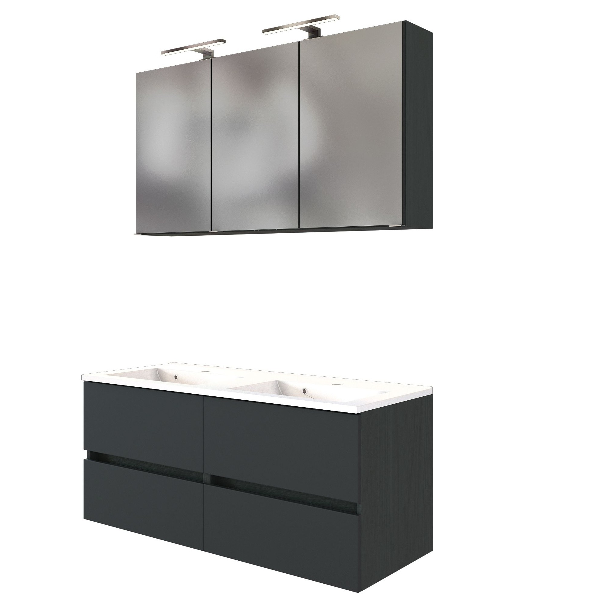 Set meuble lavabo Brama 120cm - graphite/gris mat - Image 3