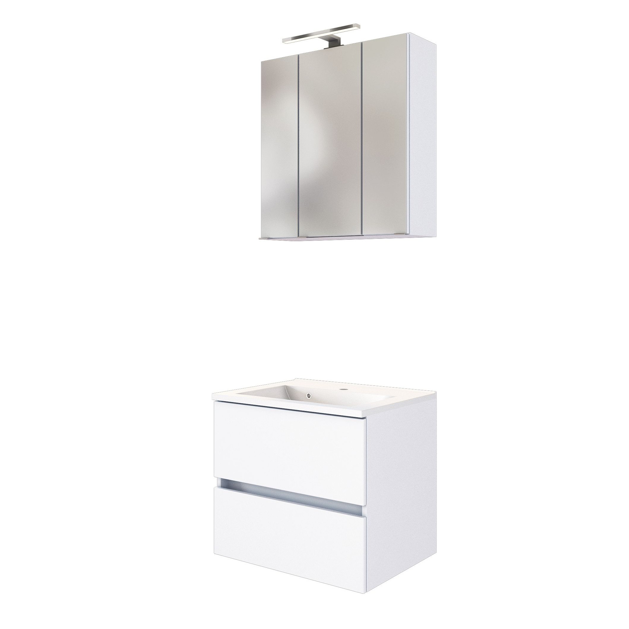Set meuble lavabo Brama 60cm - blanc