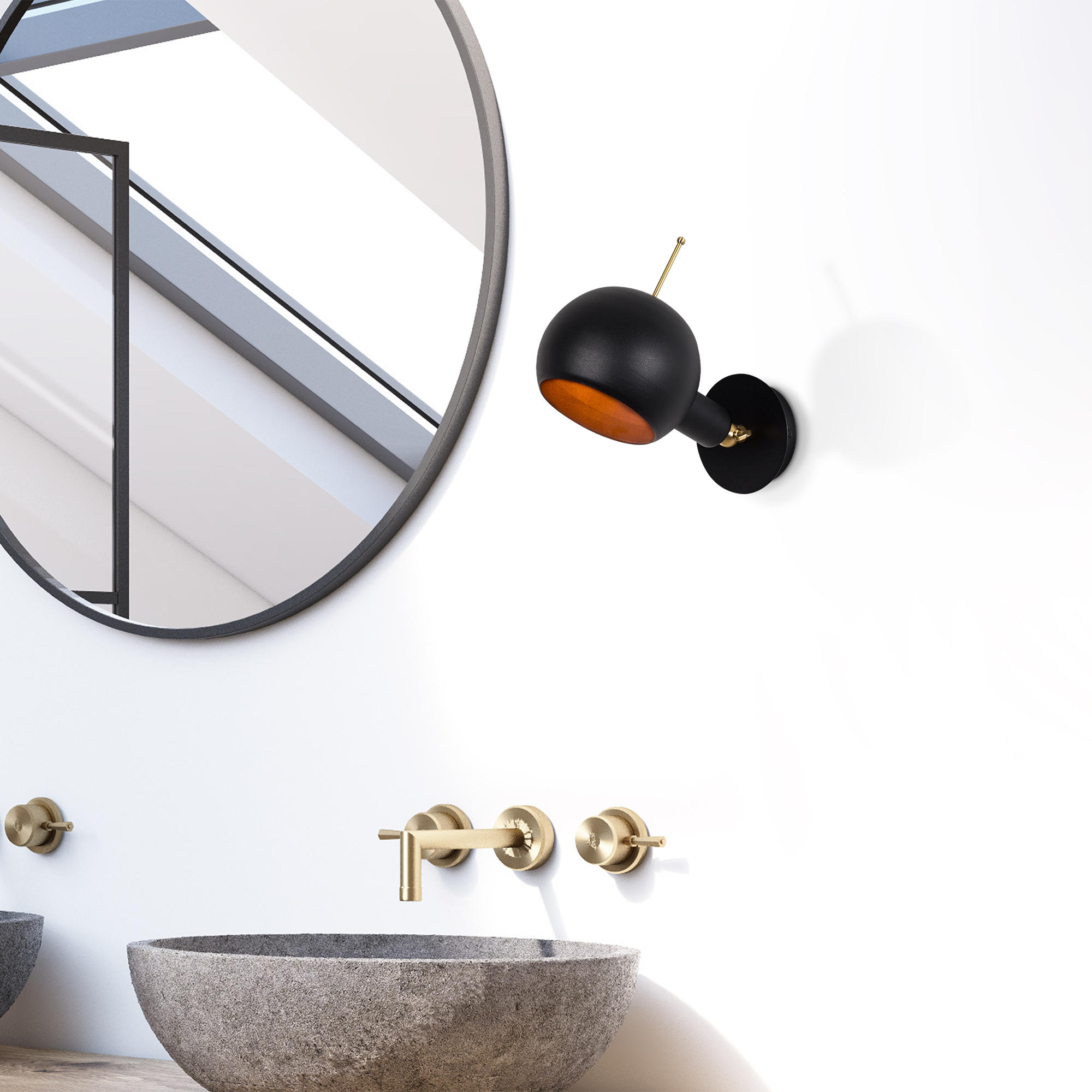 Sivani Applique | Corps en fer | Noir, cuivre