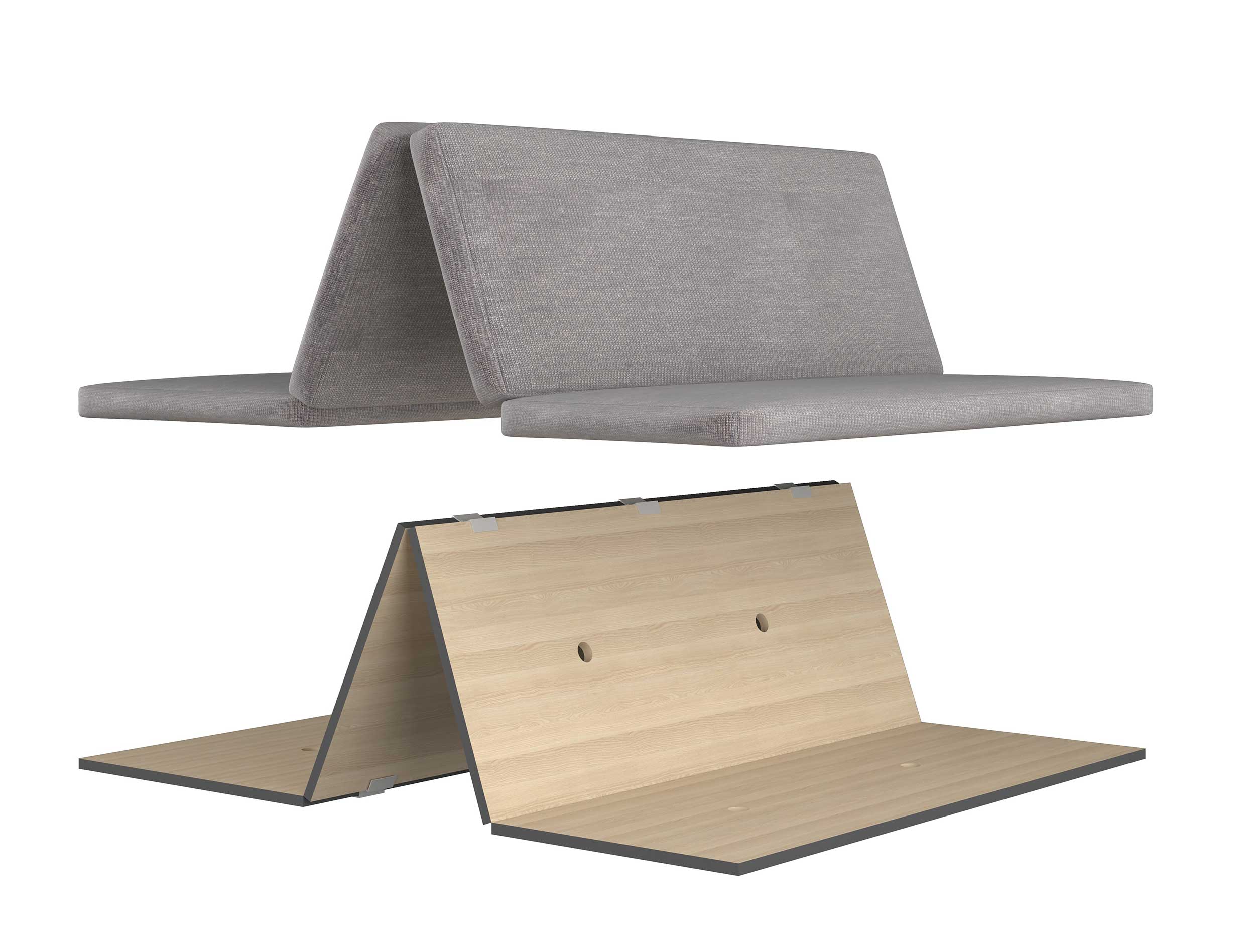 Sommier pliant avec coussin d'assise pour lit mezzanine Graham 120x200cm - Image 9