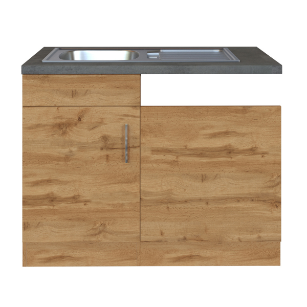 Sous-évier Sorrella 110cm pour lave-vaisselle 1 porte - chêne/béton - Image 11