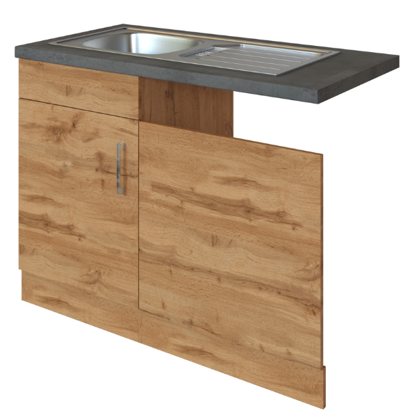 Sous-évier Sorrella 110cm pour lave-vaisselle 1 porte - chêne/béton - Image 12