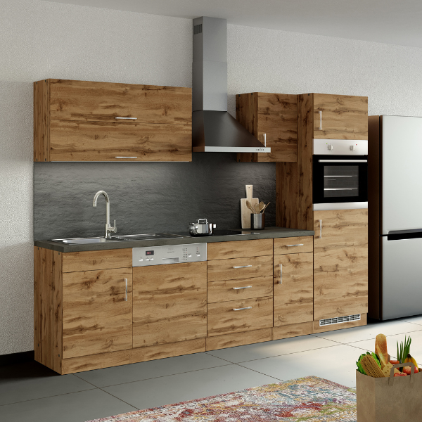 Sous-évier Sorrella 110cm pour lave-vaisselle 1 porte - chêne/béton - Image 4