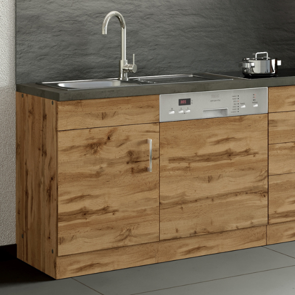 Sous-évier Sorrella 110cm pour lave-vaisselle 1 porte - chêne/béton