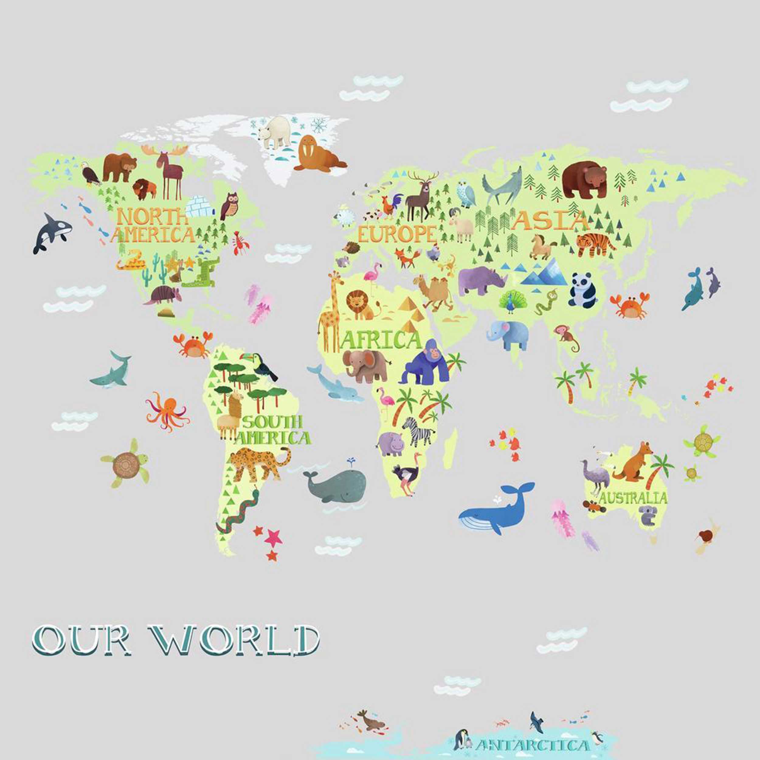 Sticker mural Kids World Map - Image 2