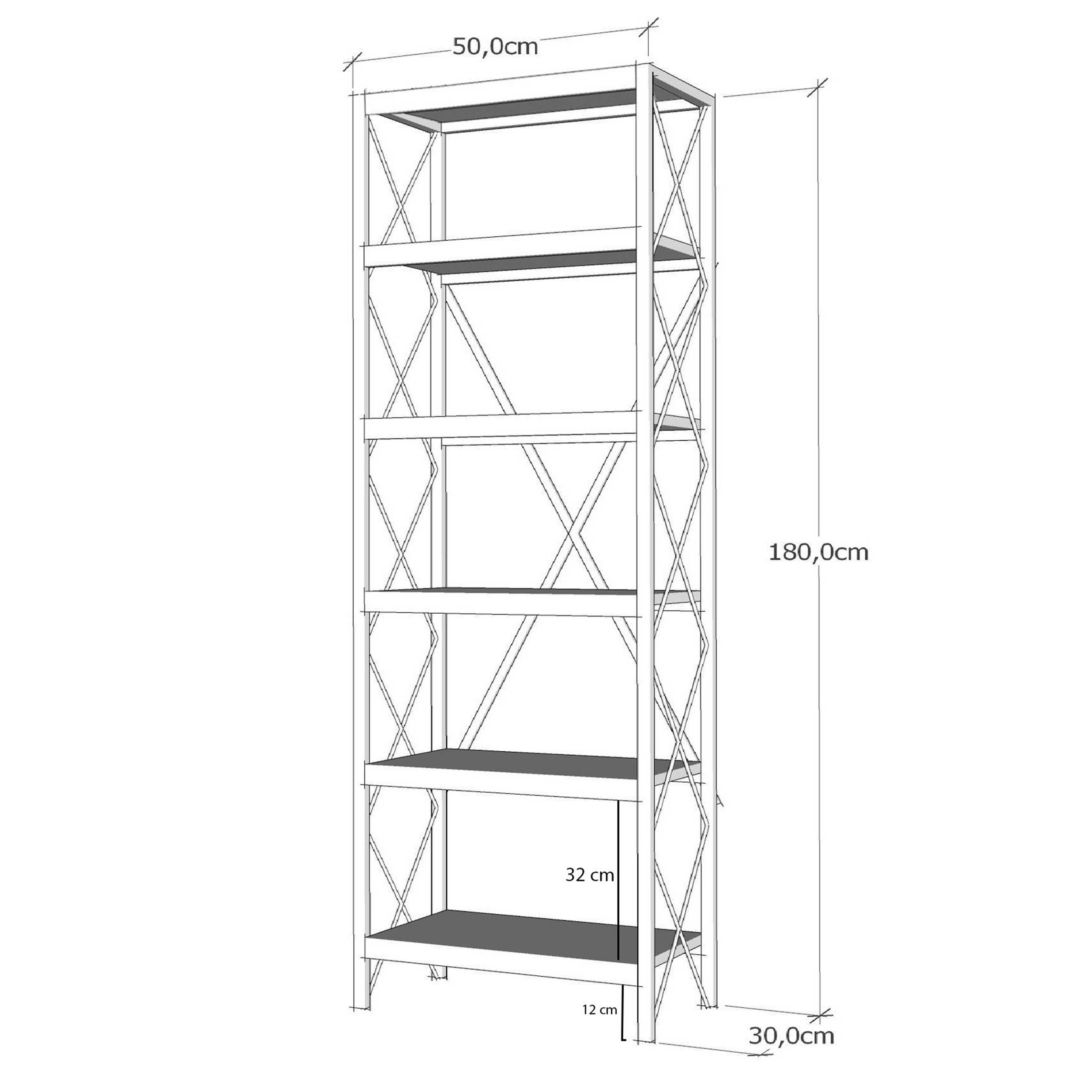 Suadiye Bibliothèque | 100 % MÉLAMINE | Pin Atlantique, noir - Image 2