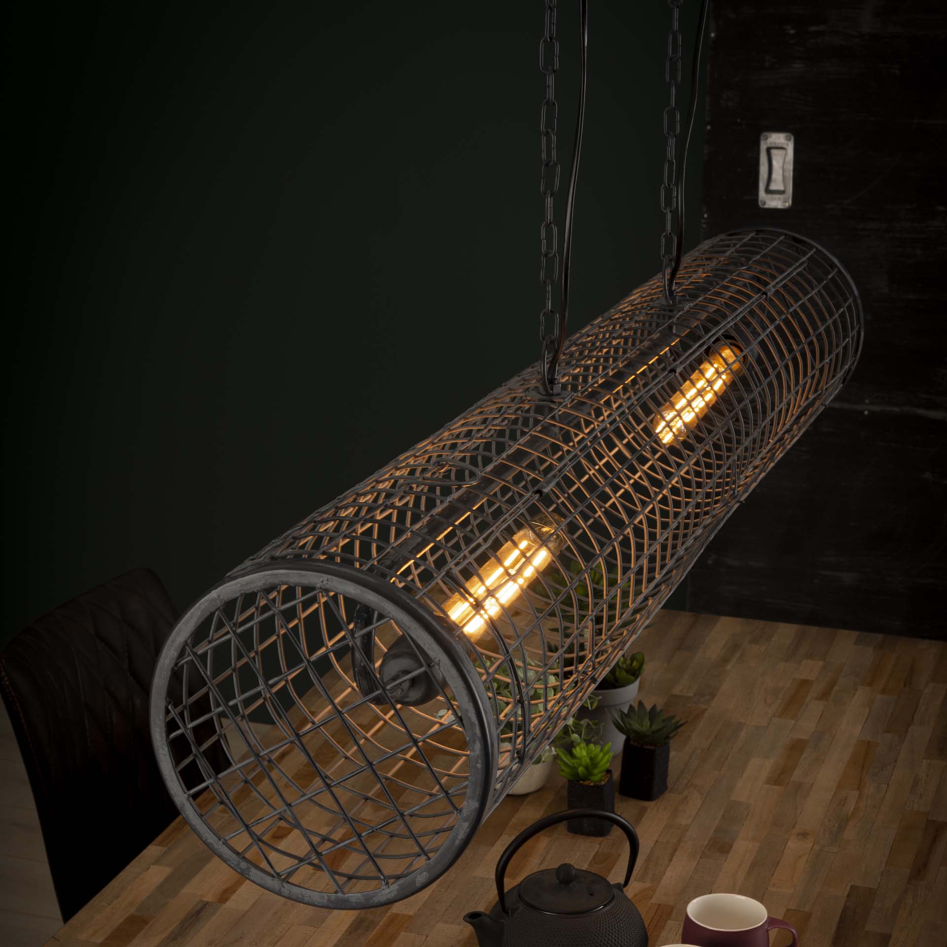 Suspension Donn cylindre 120cm - gris foncé - Image 3