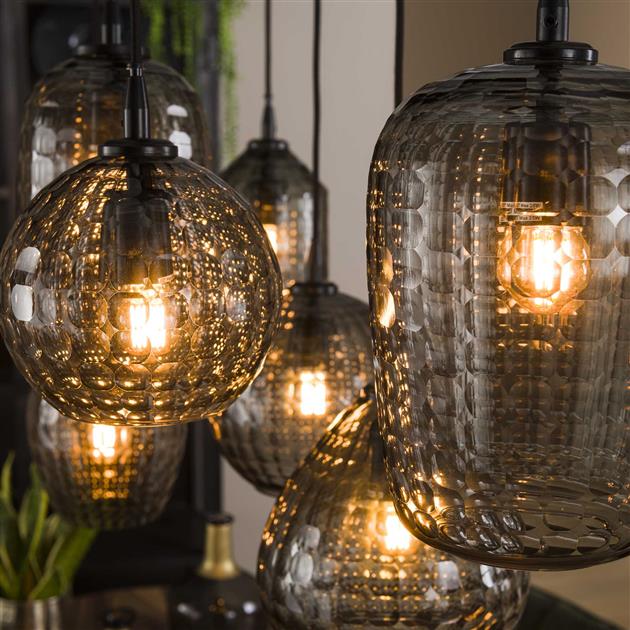 Suspension Jairo 7 abat-jour - verre fumé - Image 5