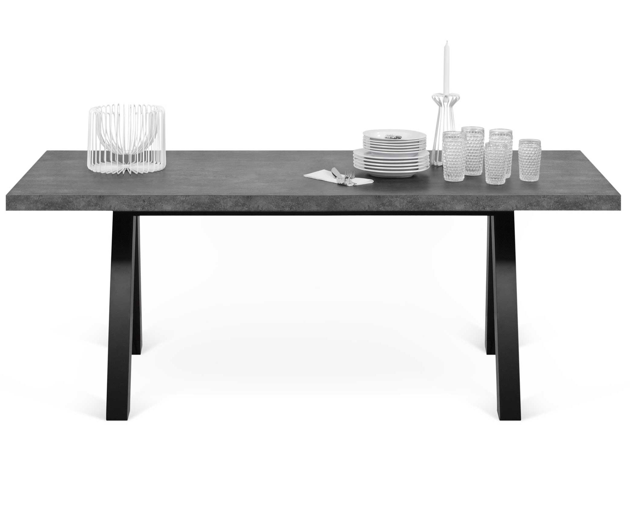 Table à manger Alex 200x100cm - aspect béton - Image 5