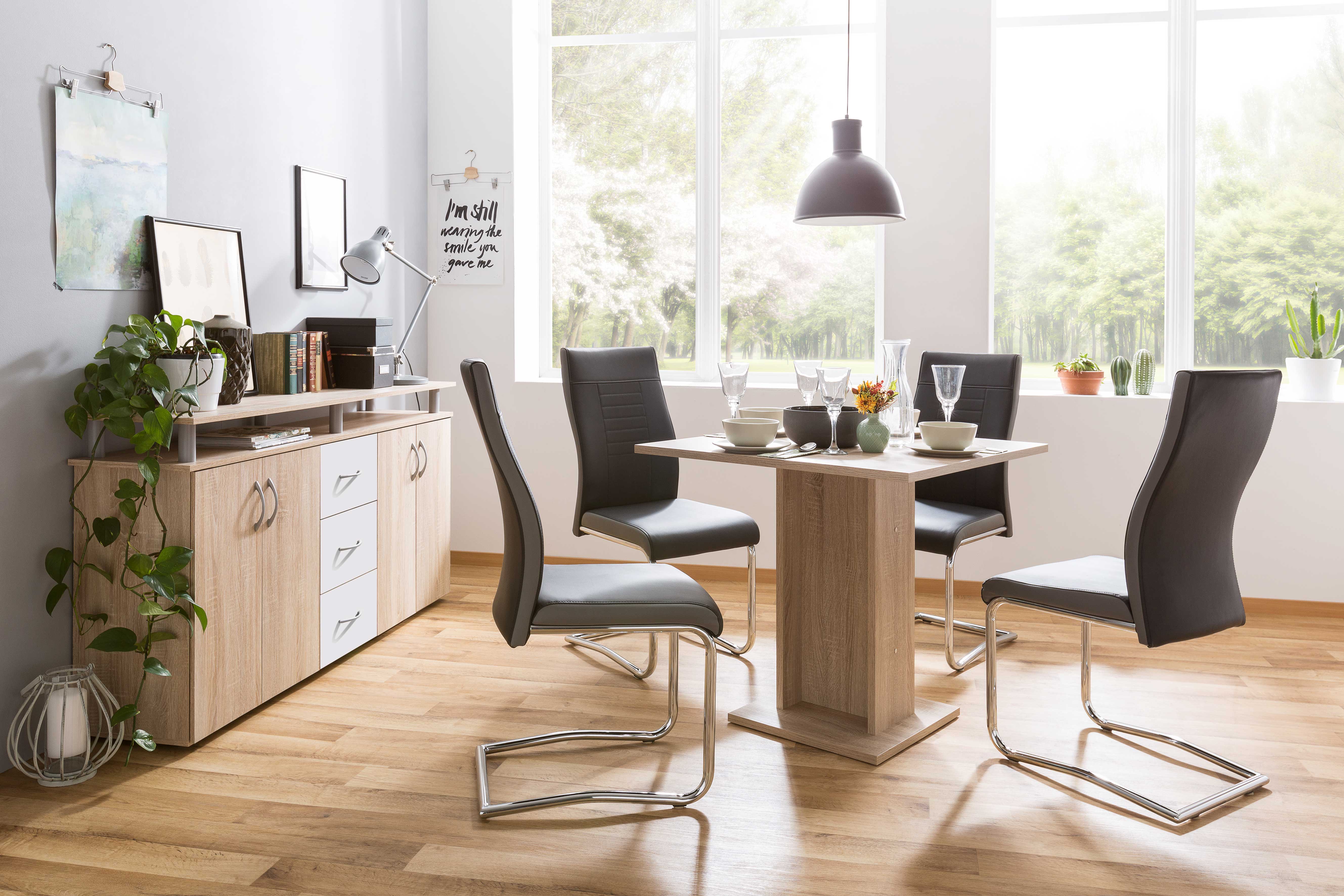 Table à manger Christina 80cm - décor en chêne - Image 3