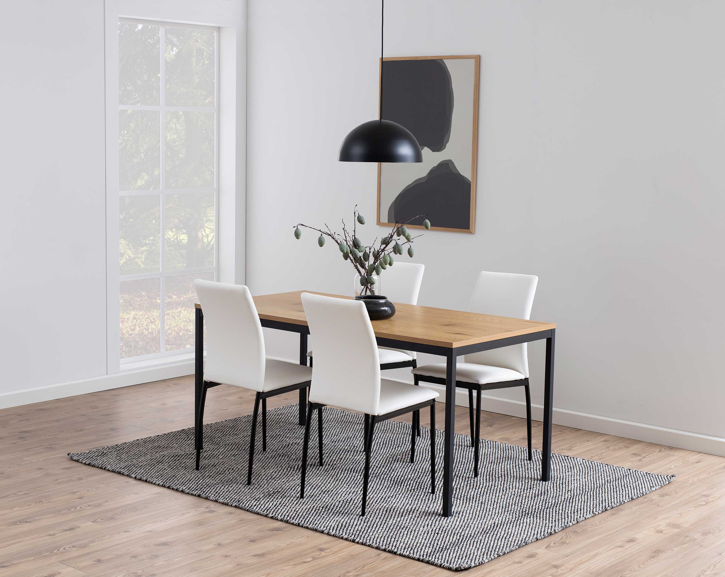 Table à manger Dover 160x80 - chêne/noir - Image 8