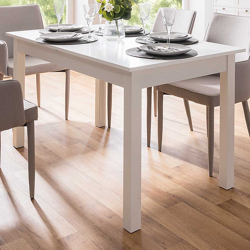 Table à manger extensible Coburg 137/177 - blanc - Image 1