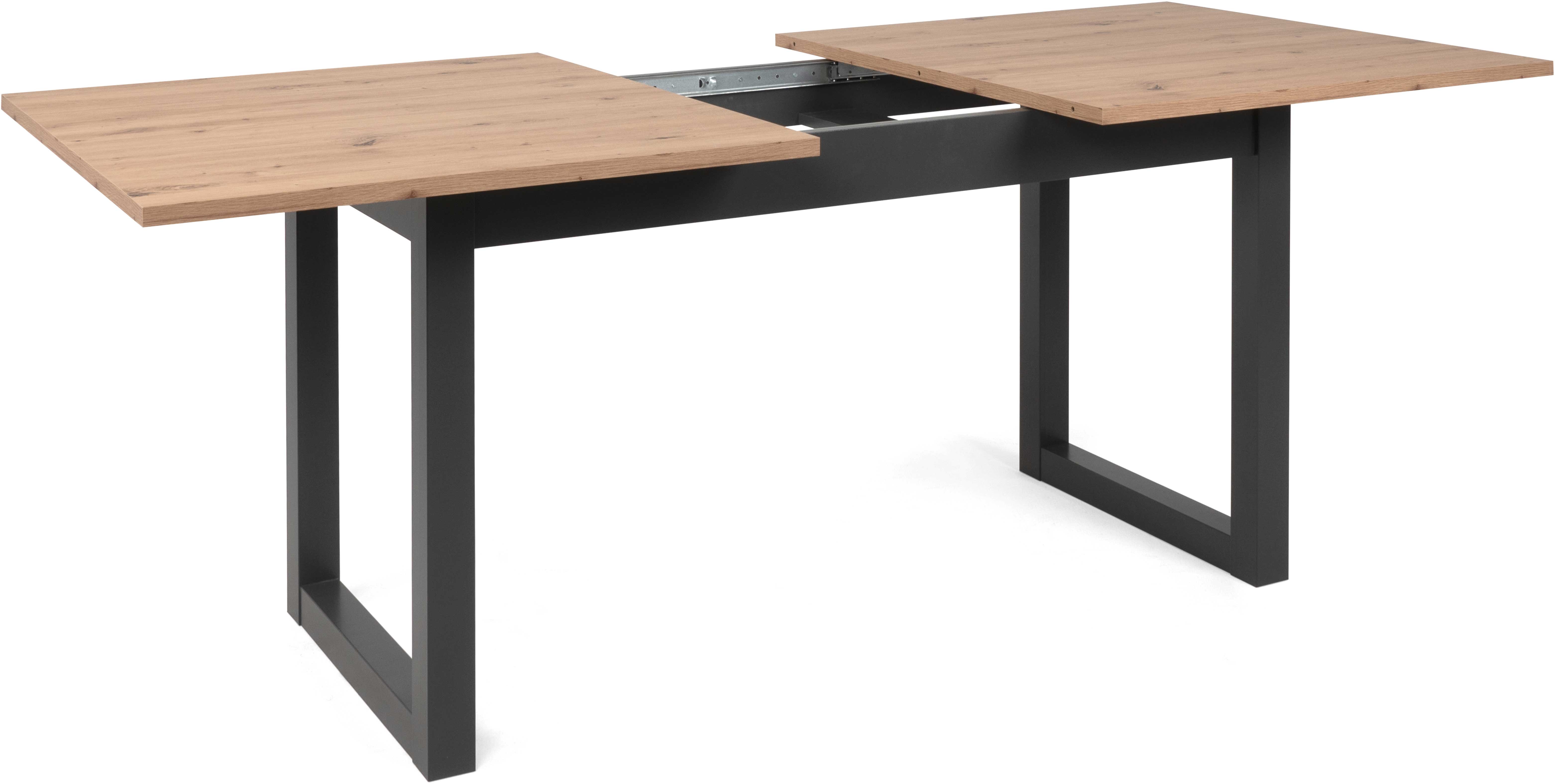 Table à manger extensible Damon 160/200x90 - chêne artisan/anthracite - Image 4