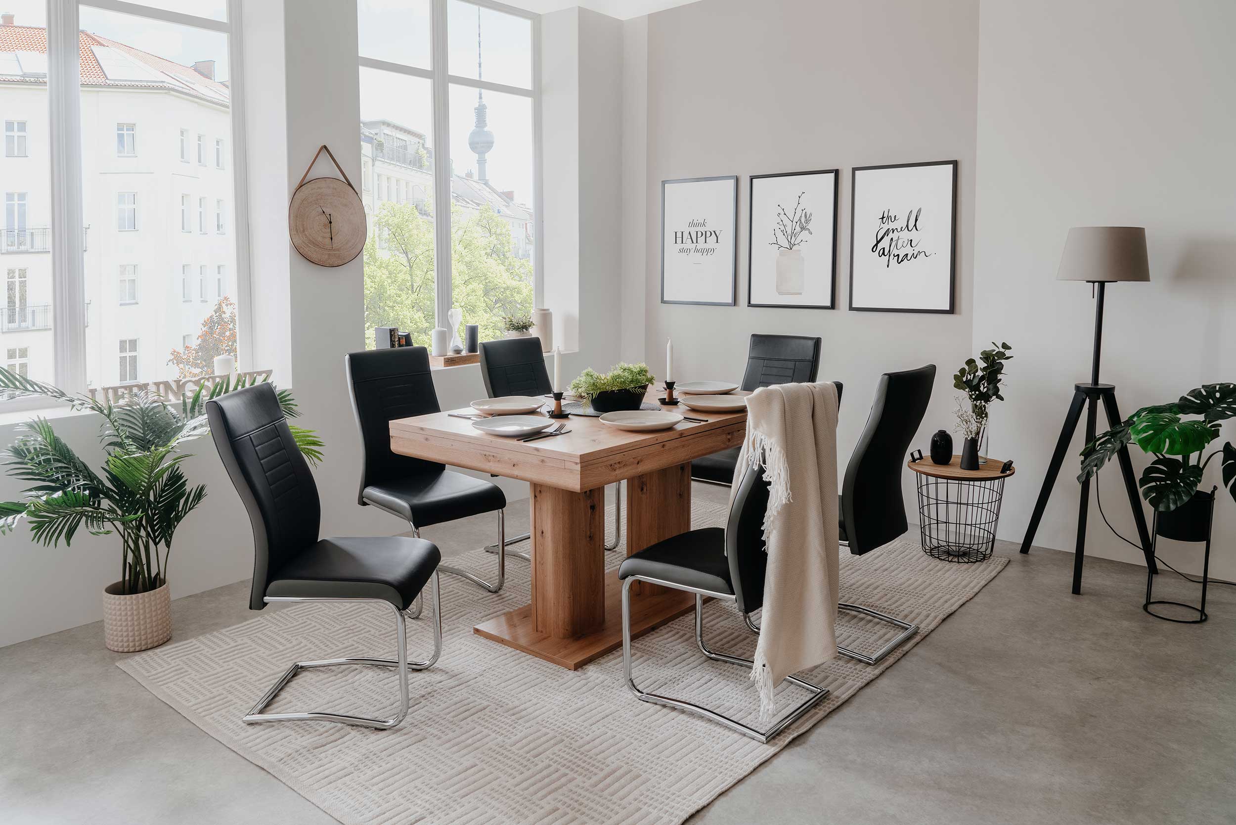 Table à manger extensible Heidelberg 140/220 - chêne artisan - Image 8