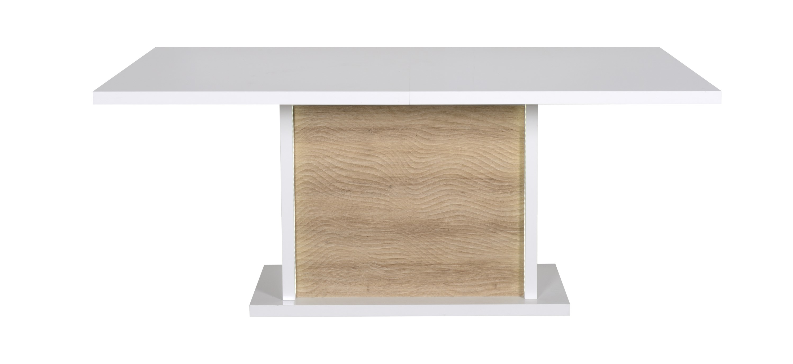 Table à manger extensible Kaia 180/225x100 - blanc brillant/chêne - Image 2