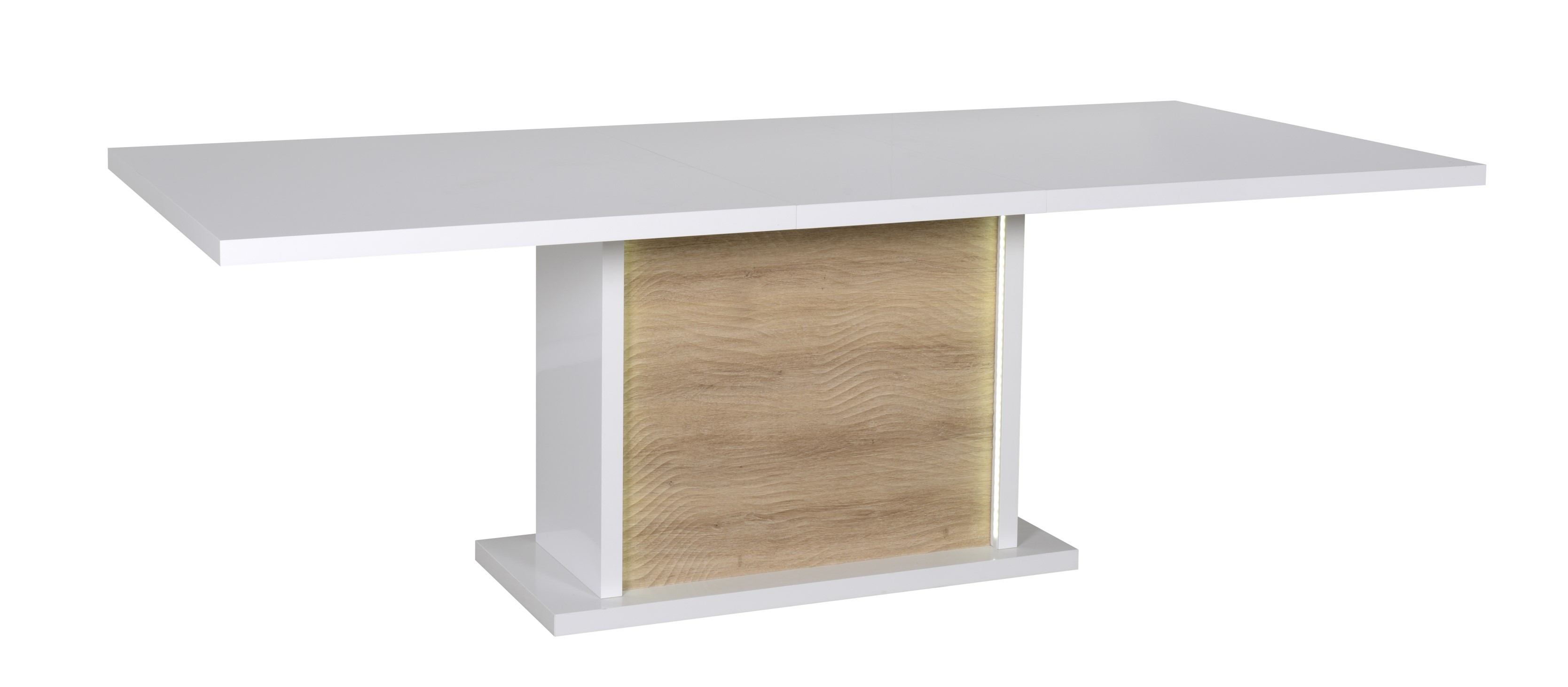 Table à manger extensible Kaia 180/225x100 - blanc brillant/chêne - Image 5