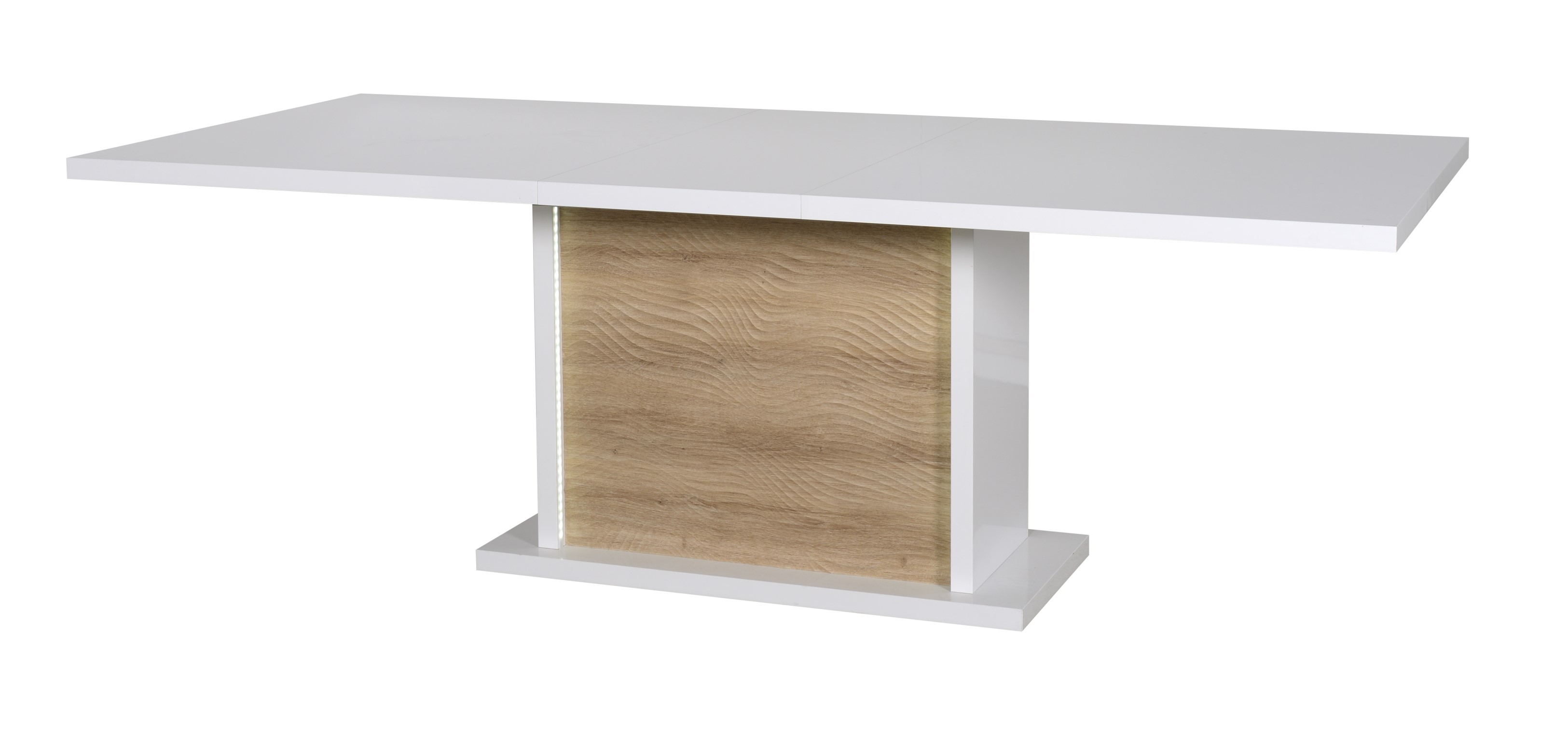Table à manger extensible Kaia 180/225x100 - blanc brillant/chêne - Image 7