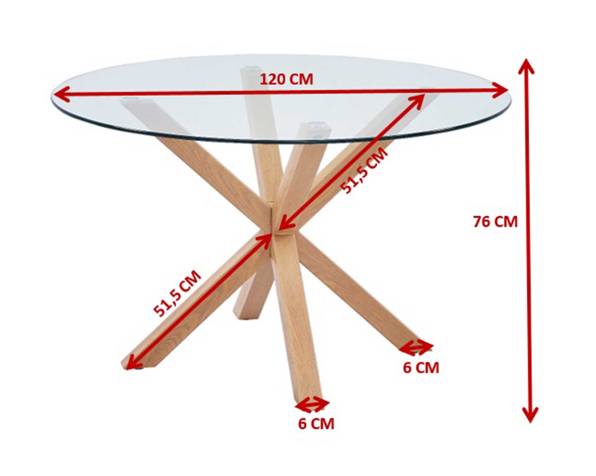 Table à manger Hasel ø120cm - brun/verre - Image 4