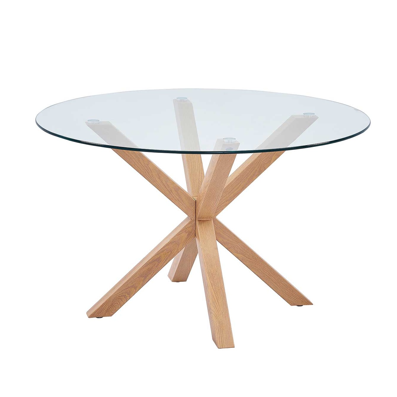 Table à manger Hasel ø120cm - brun/verre - Image 1