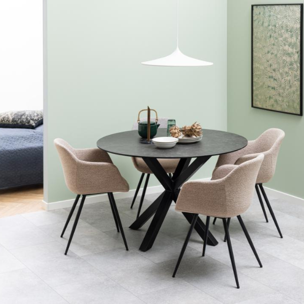 Table à manger Heaven Ø119 - céramique/ noir - Image 3