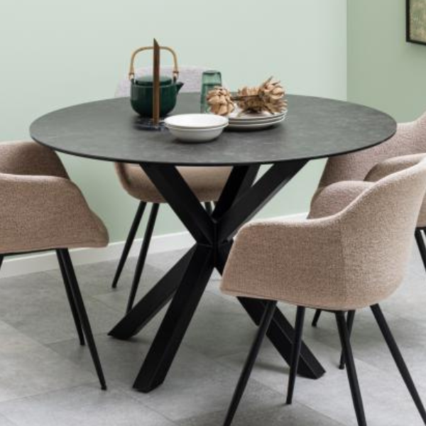 Table à manger Heaven Ø119 - céramique/ noir - Image 1