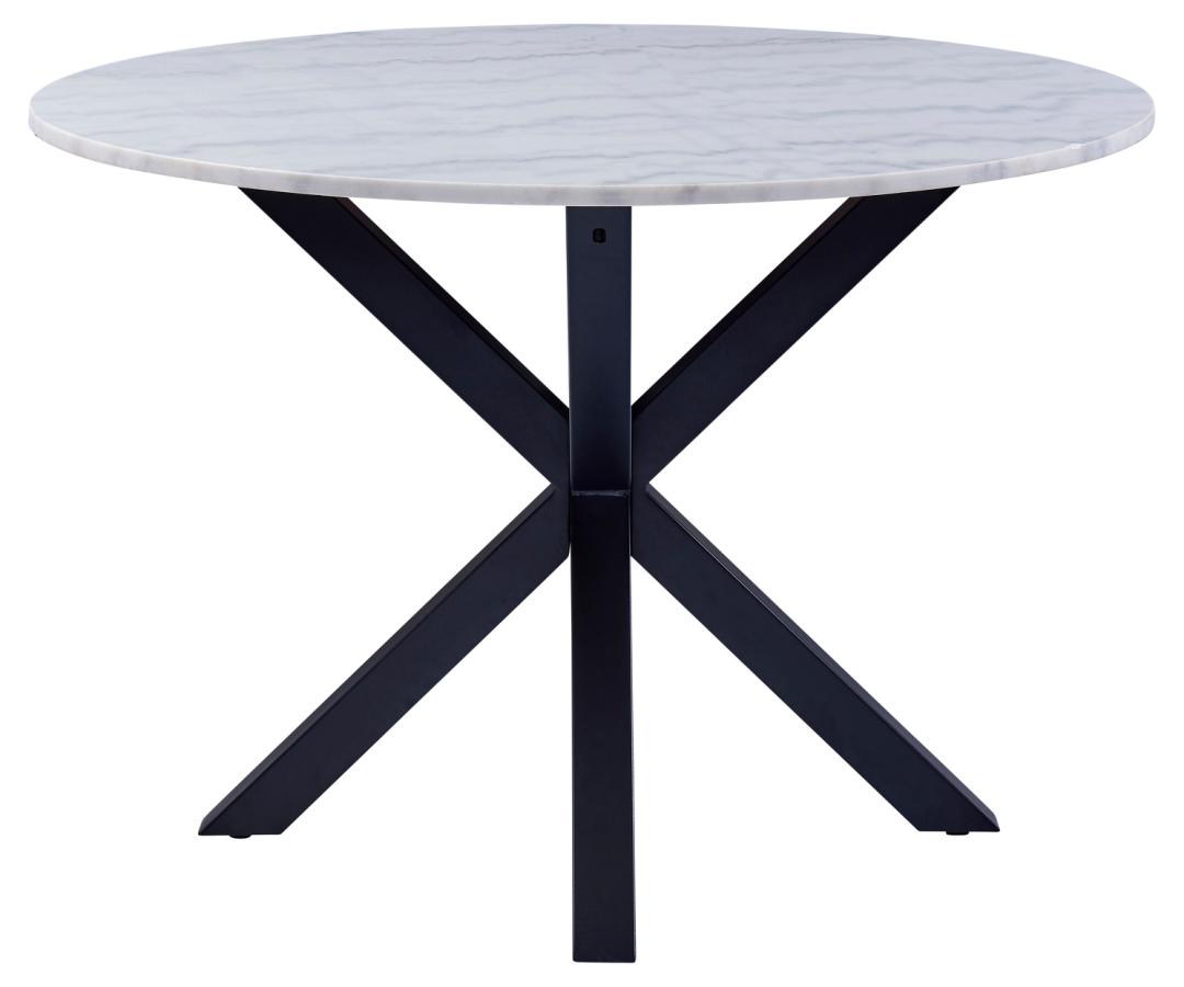 Table à manger Hennie ø110cm - marbre blanc - Image 4