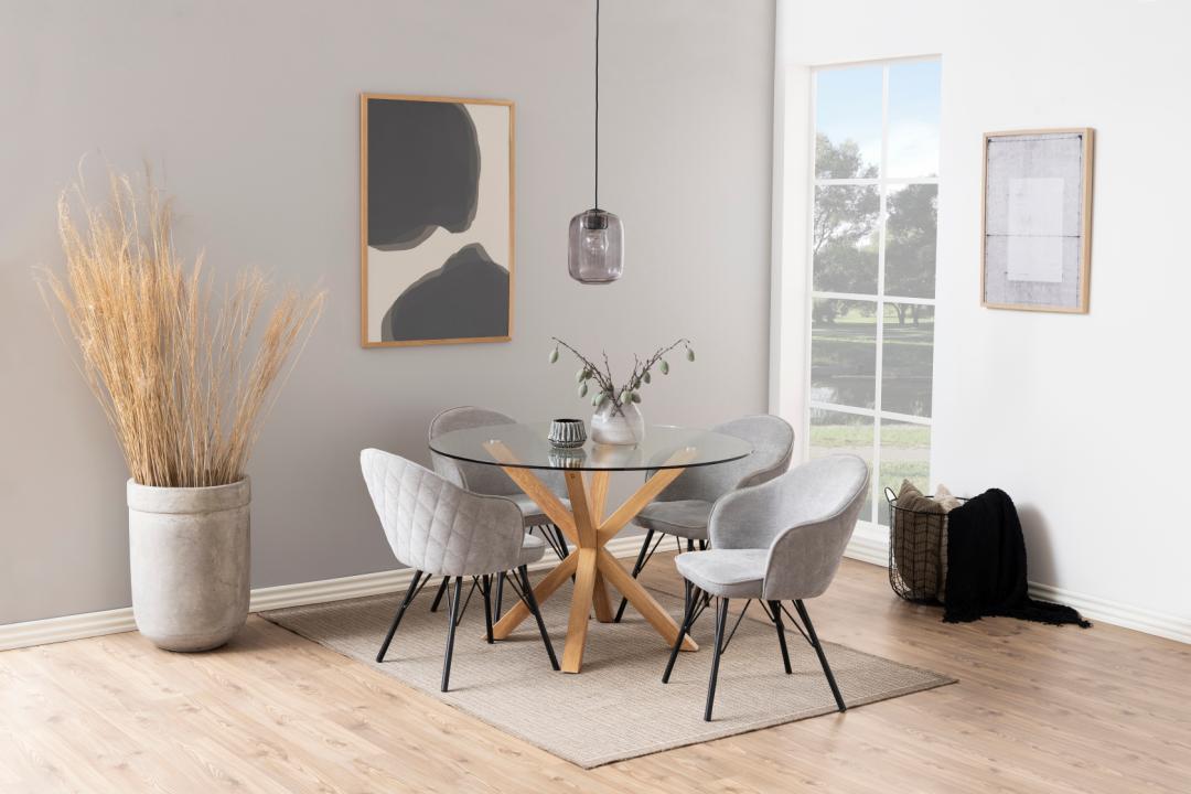 Table à manger Hennie ø119cm - décor chêne clair - Image 5