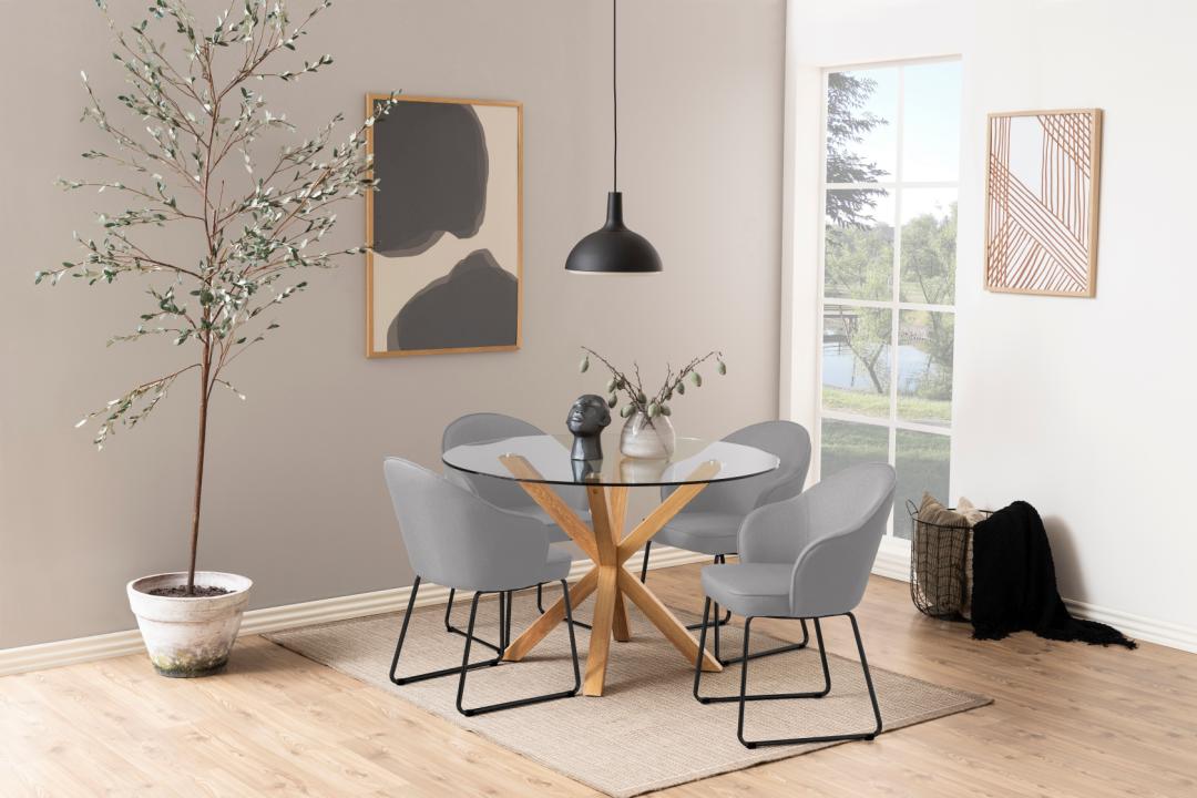 Table à manger Hennie ø119cm - décor chêne clair - Image 6