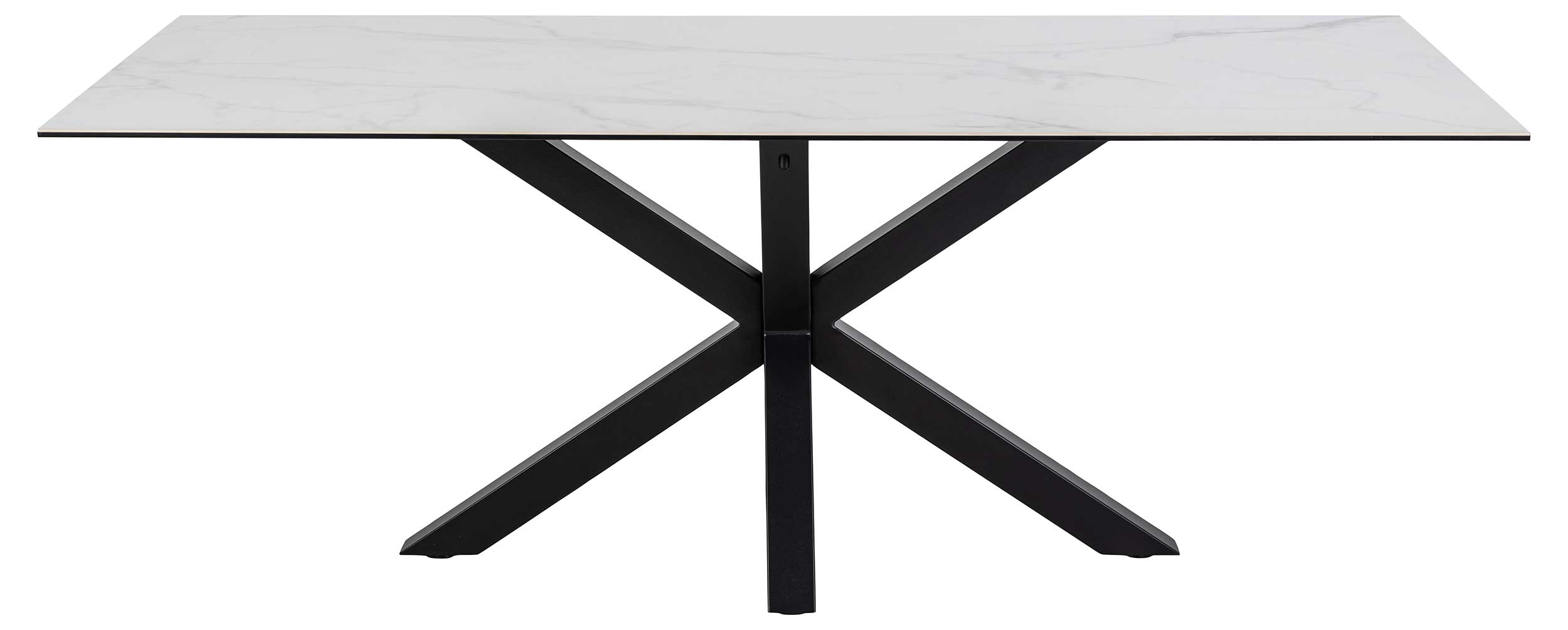 Table à manger Hennie 200x100 céramique - blanc/noir - Image 6