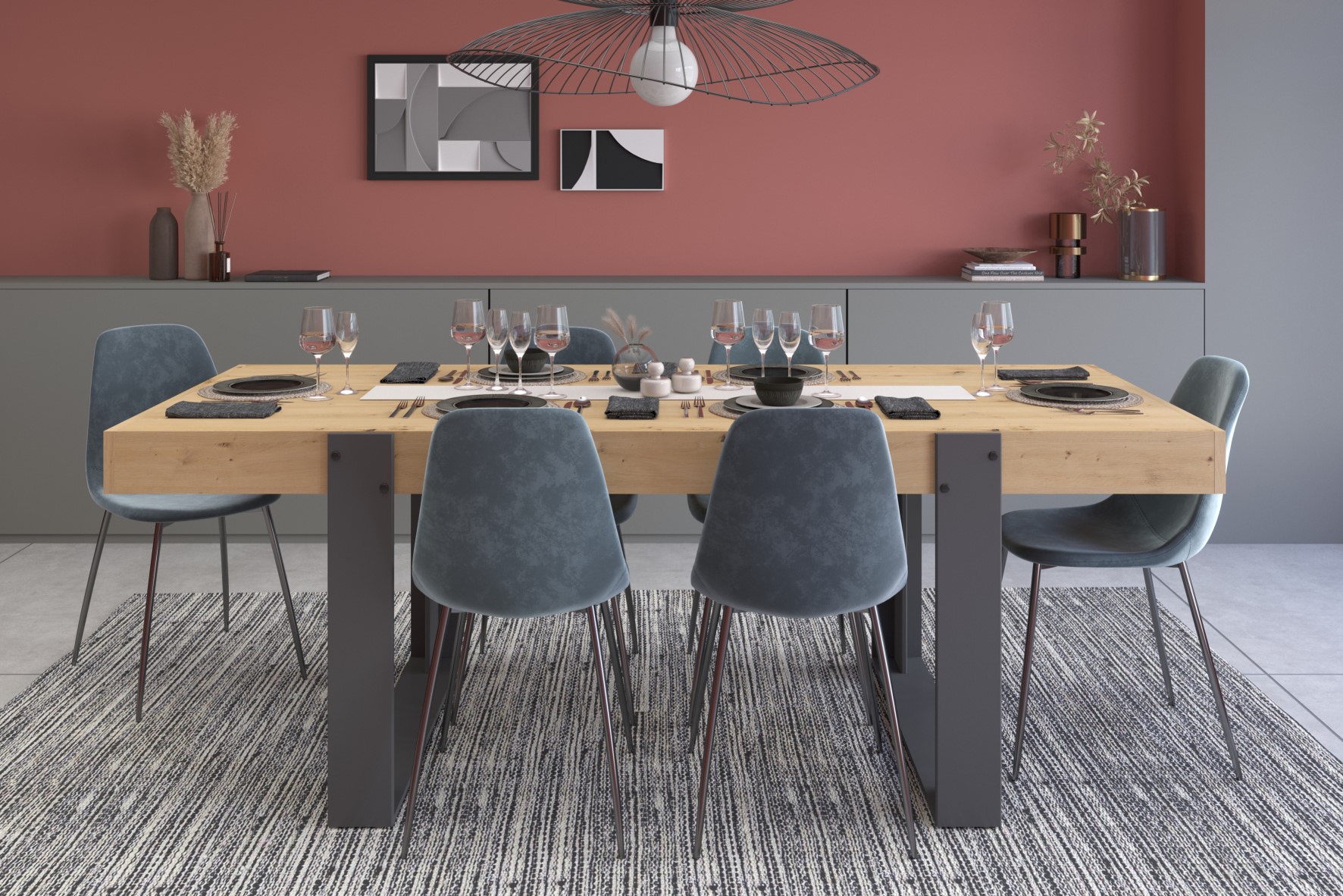 Table à manger Londen-224cm-chêne/gris ombre - Image 6